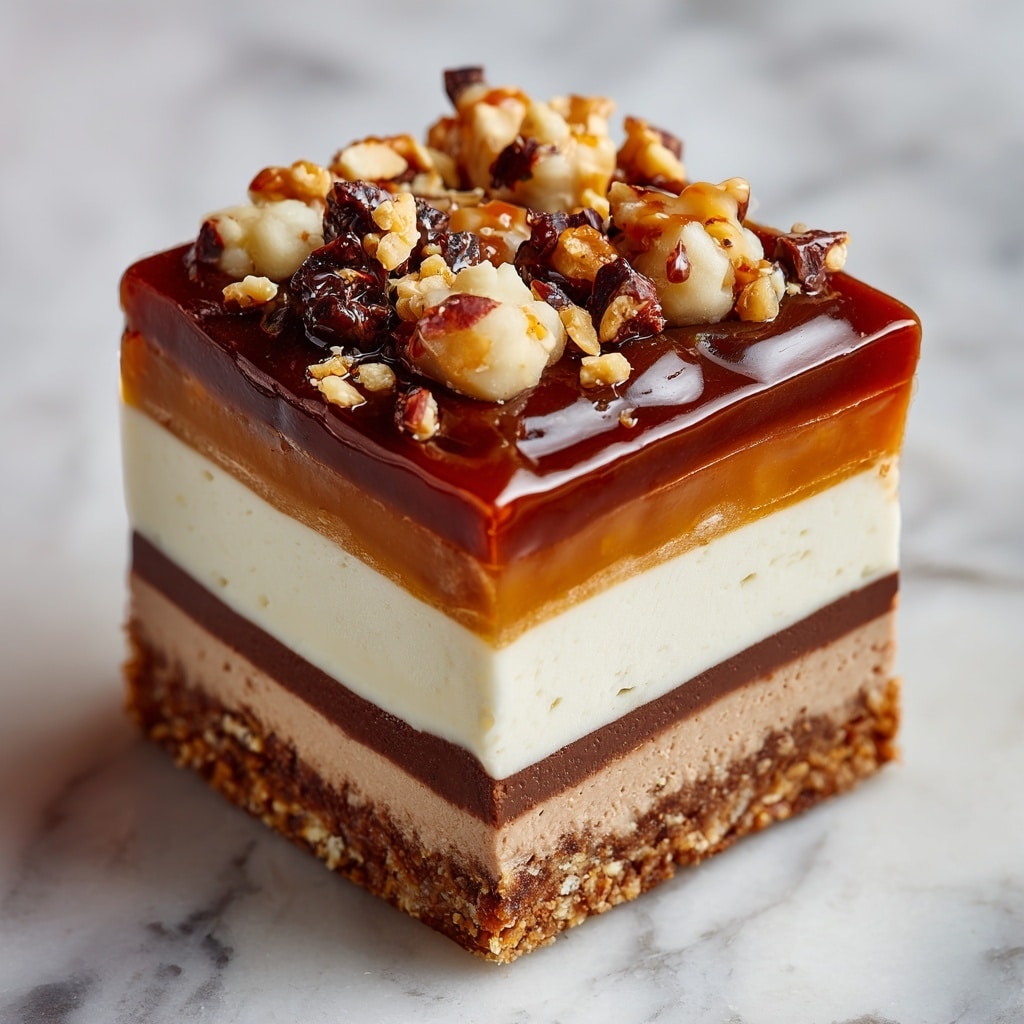 Homemade No-Bake Twix Cheesecake Recipe - Recipe Image