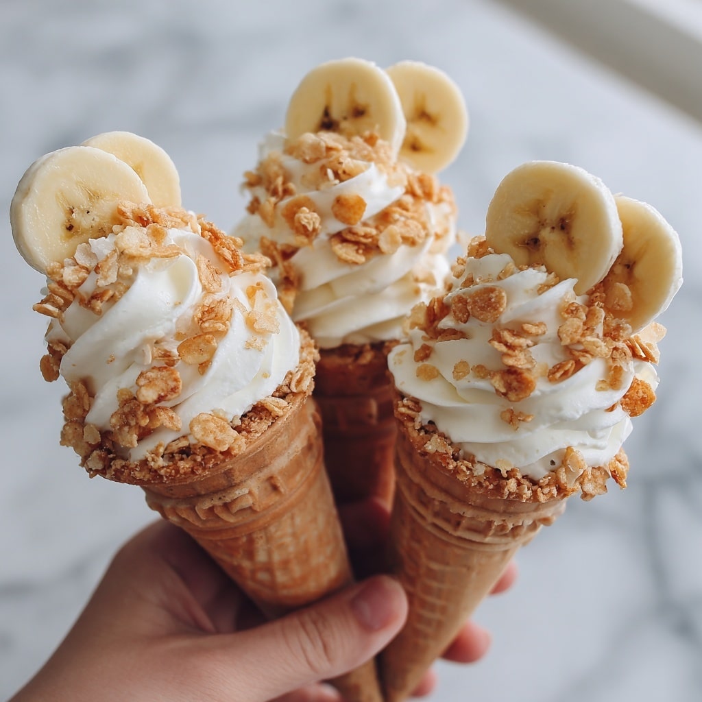 Banana Pudding Cheesecake Cones Recipe - Recipe Image