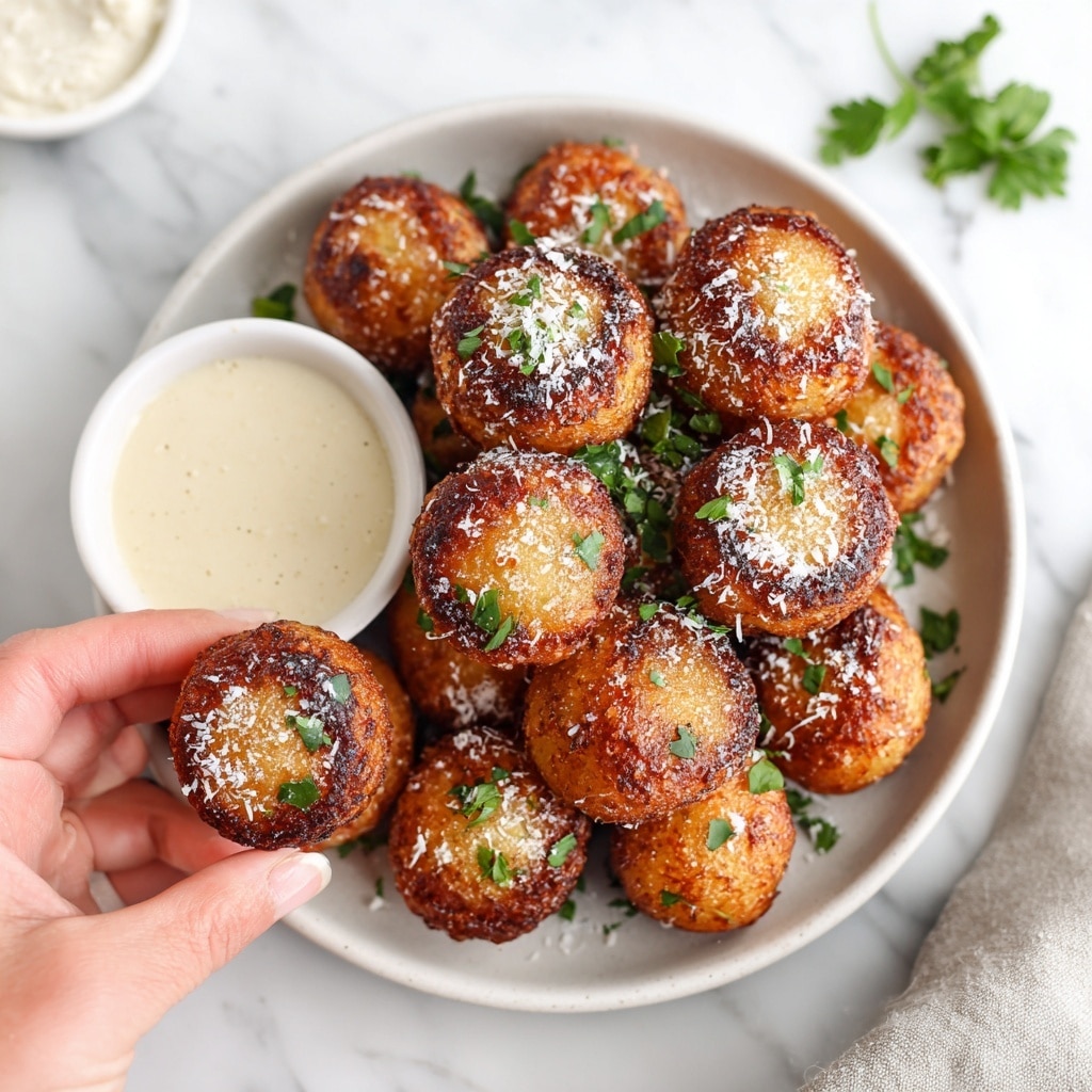 Crispy Parmesan Garlic Potato Balls Recipe - Recipe Image