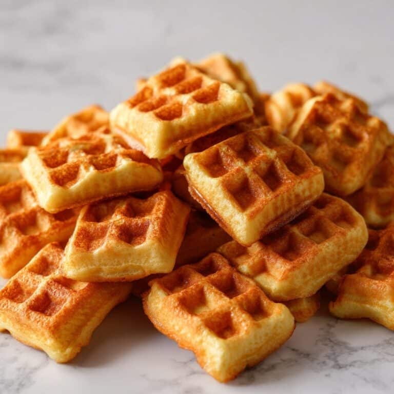Cornbread Waffle Bites with Honey Butter Syrup Recipe
