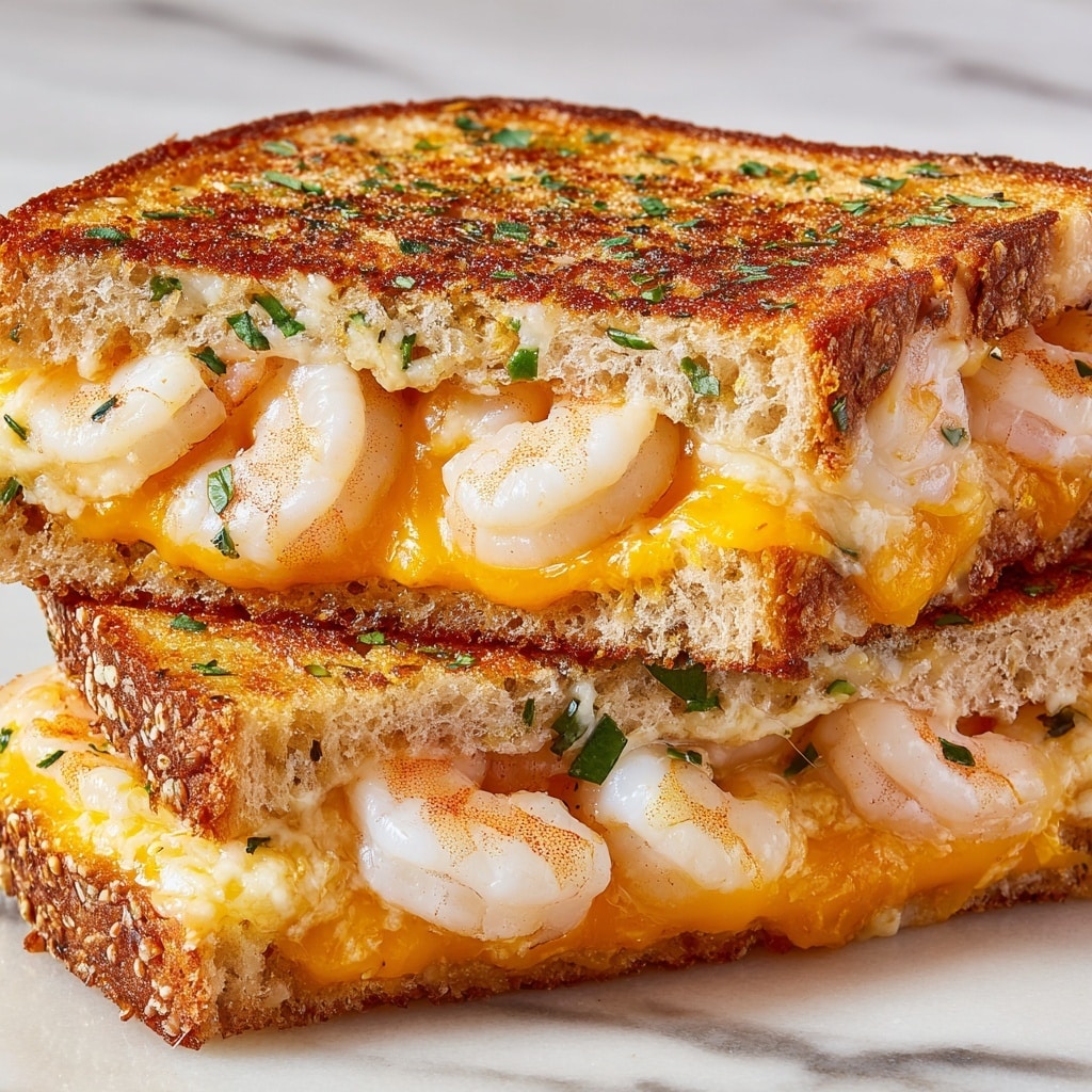 Shrimp Grilled Cheese with Garlic Bread Recipe
