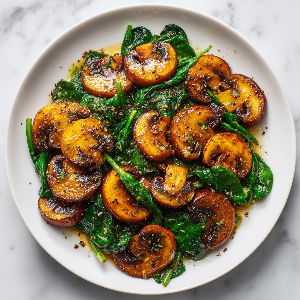 Sautéed Mushrooms with Spinach Recipe - Recipe Image