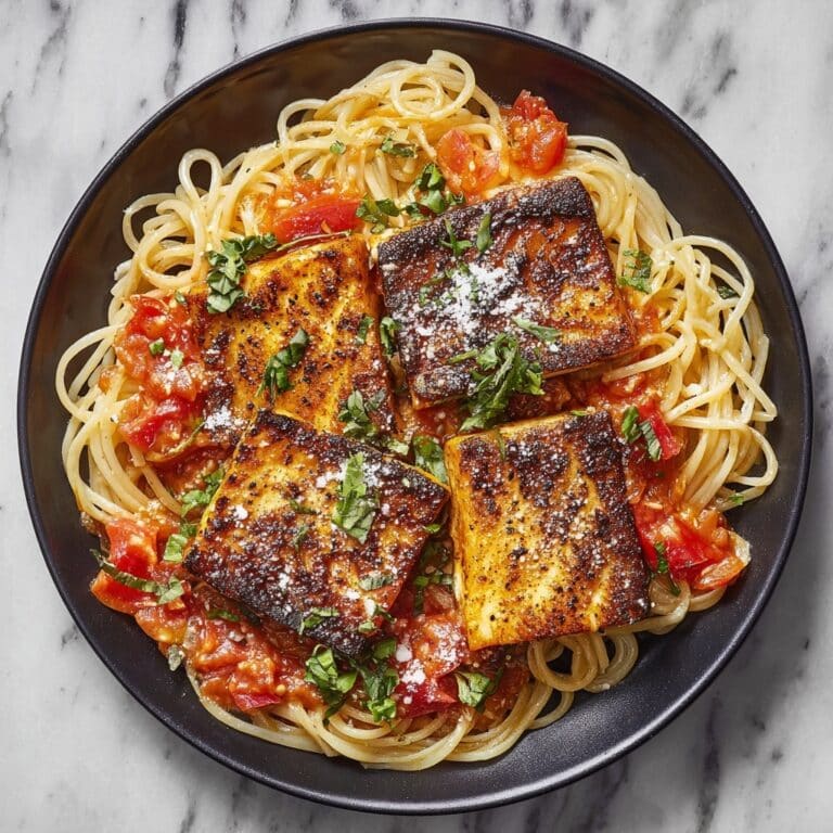 Chicken Scallopini with Caramelized Onions and Tomato-Spiced Pasta Recipe