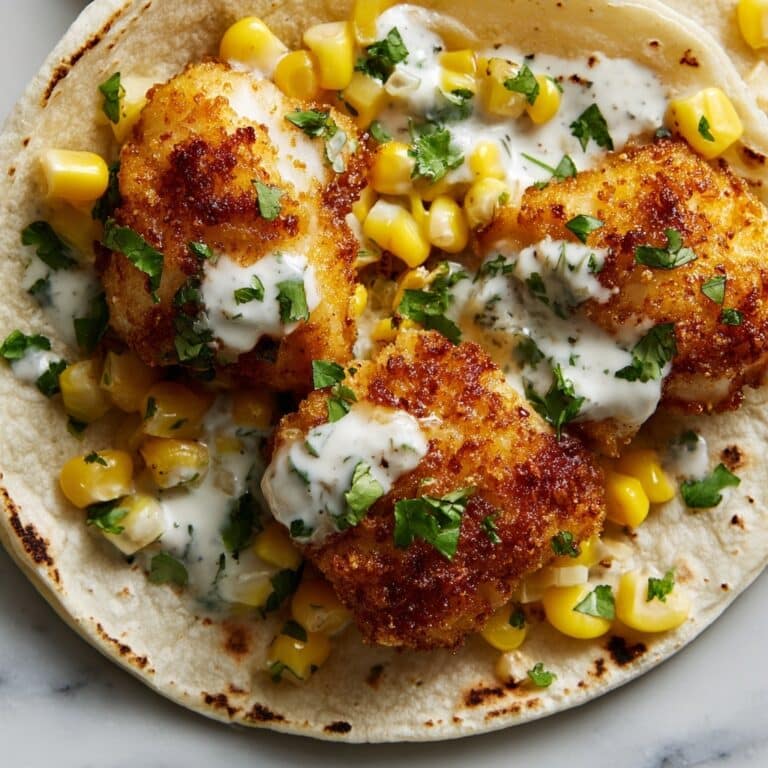 Fried Chicken Street Corn Tacos with Jalapeño Lime Ranch Recipe