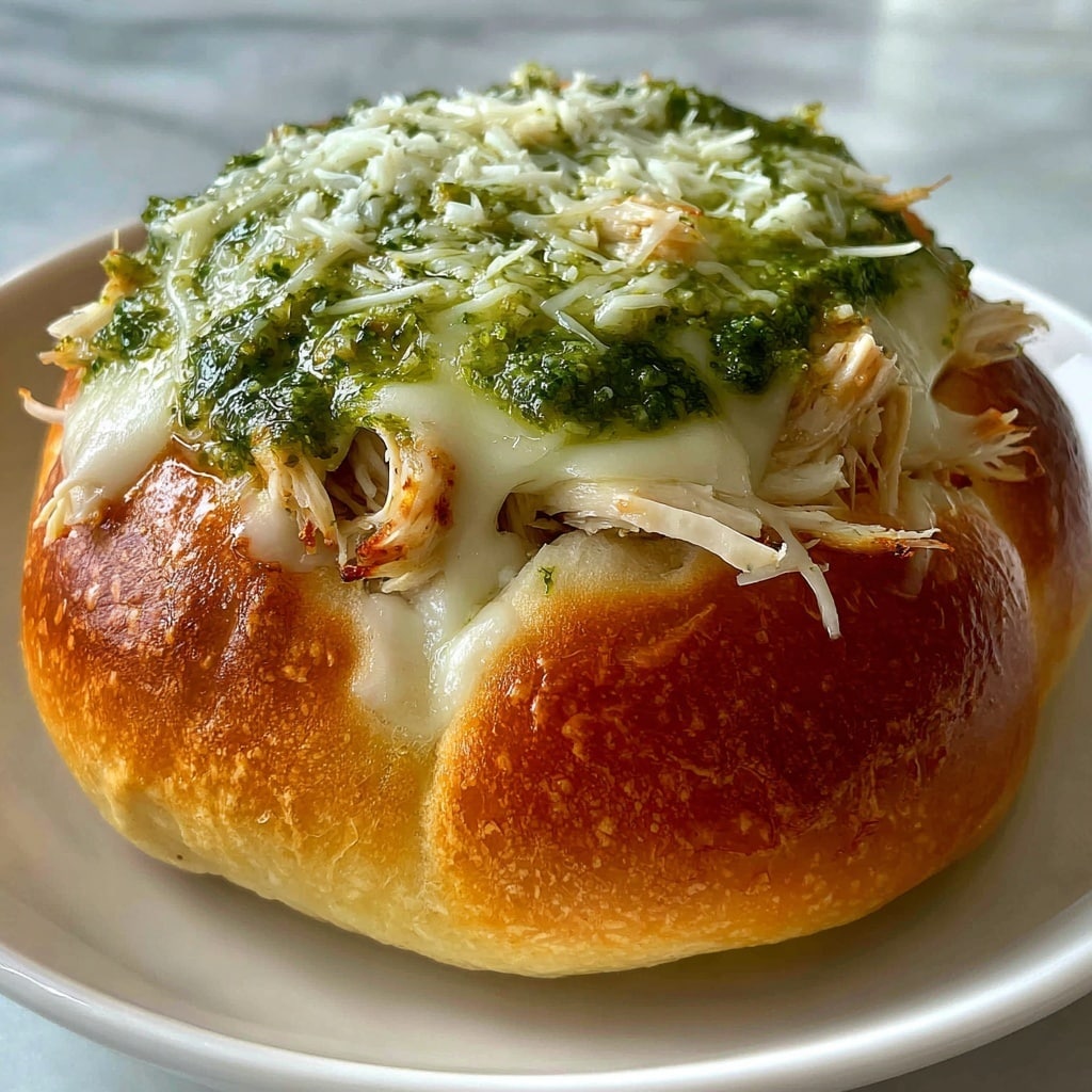 Cheesy Garlic Pesto Chicken Sliders Recipe - Recipe Image