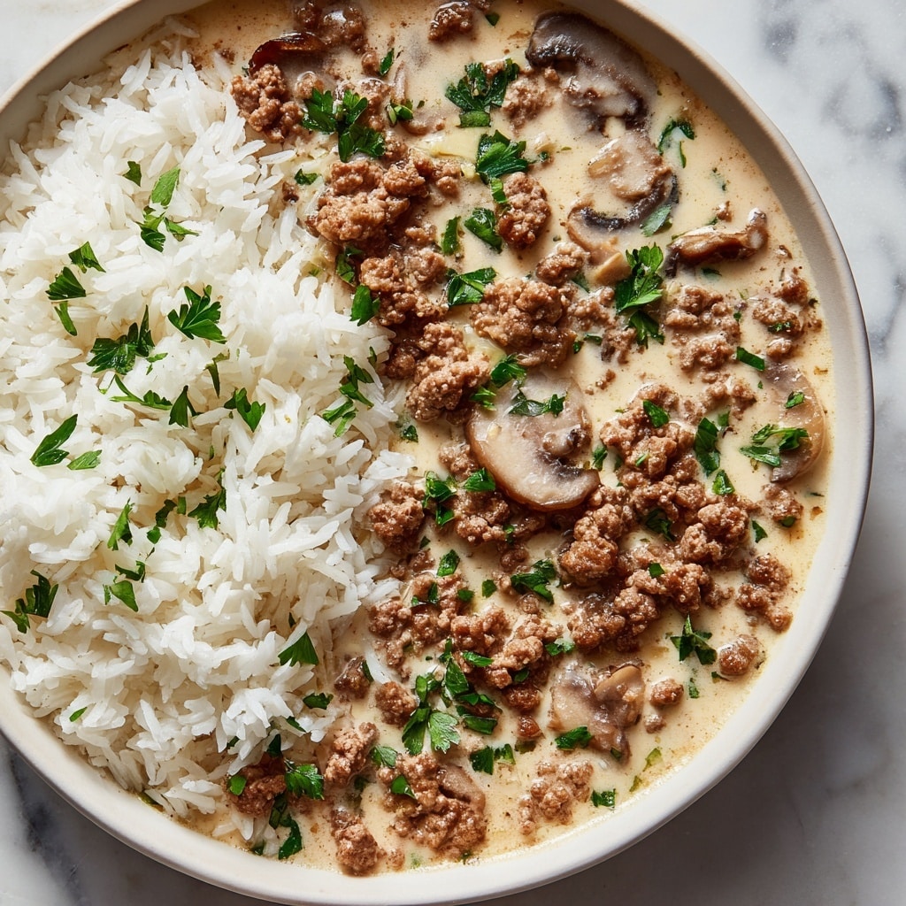 Ground Beef Stroganoff and Rice Recipe - Recipe Image