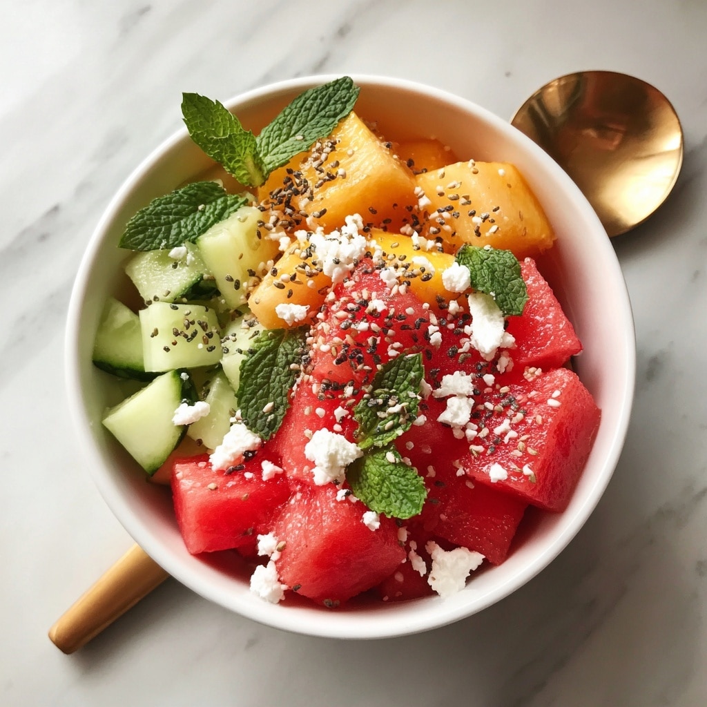 Summer Peach Watermelon Salad Recipe - Recipe Image