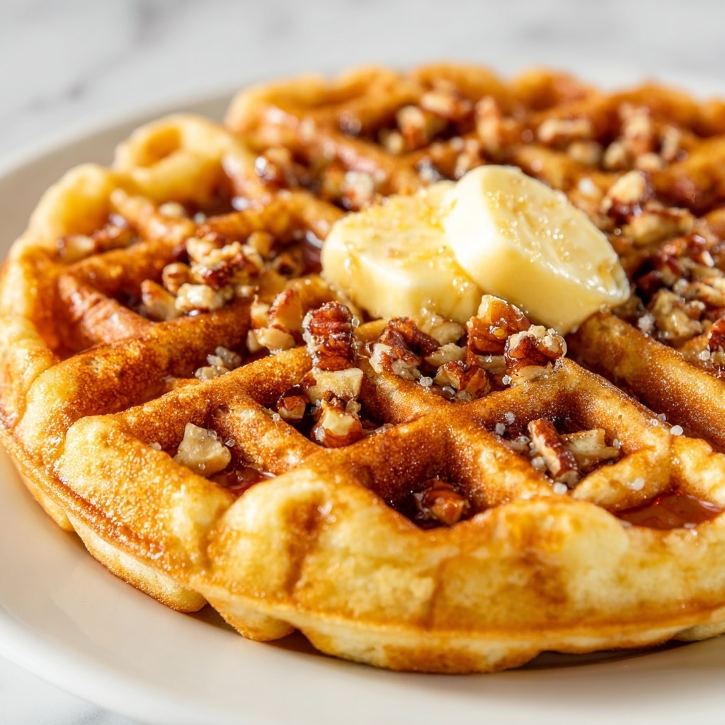 Spiced Pumpkin Waffles with Brown Butter Maple Syrup Recipe - Recipe Image
