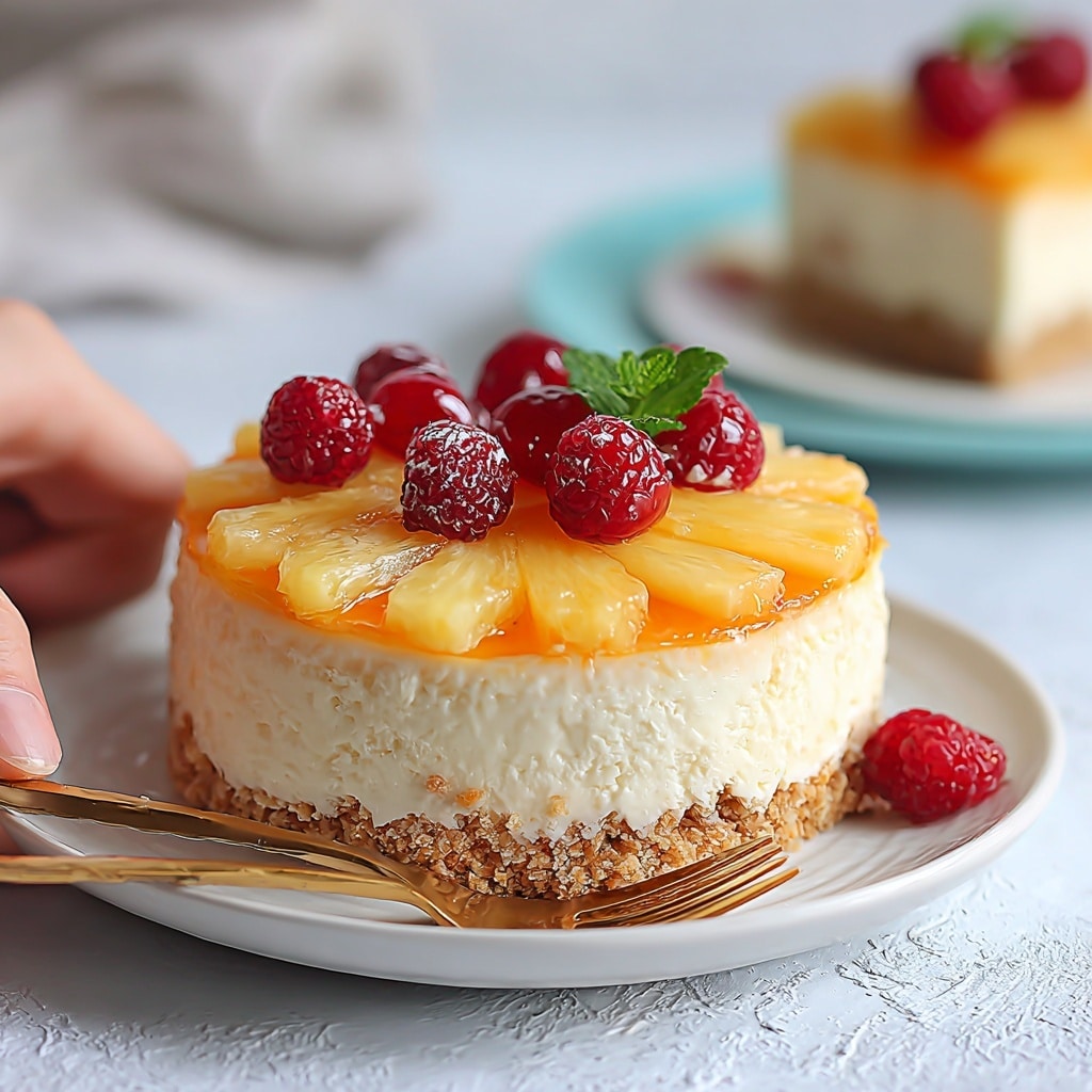 Pineapple Upside-Down Cheesecake Cake Recipe - Recipe Image
