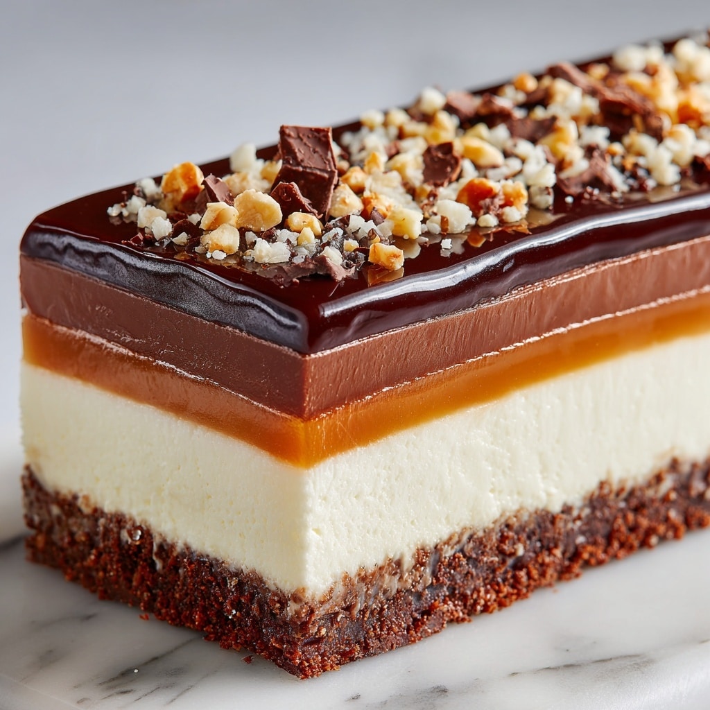 Homemade No-Bake Twix Cheesecake Recipe - Recipe Image