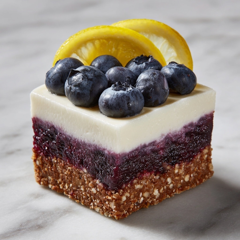 Lemon Blueberry Shortbread Mousse Cake Recipe - Recipe Image