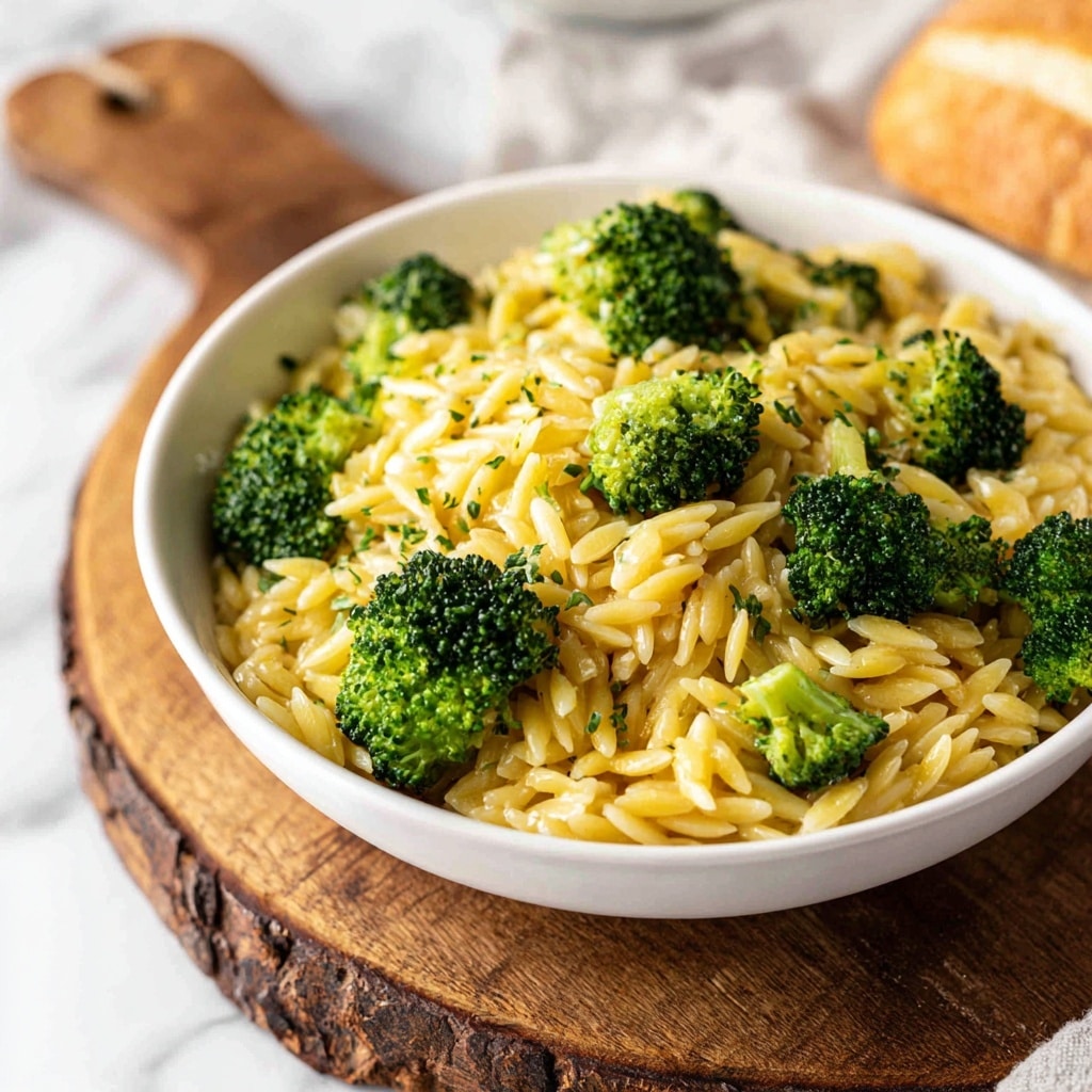 One-Pot Broccoli Cheese Orzo Recipe - Recipe Image