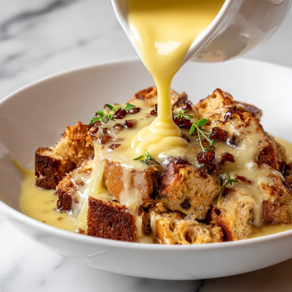 Cozy Family Bread Pudding with Vanilla Sauce Recipe - Recipe Image