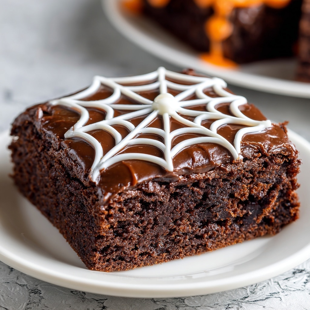 White Chocolate Spiderweb Brownies Recipe - Recipe Image