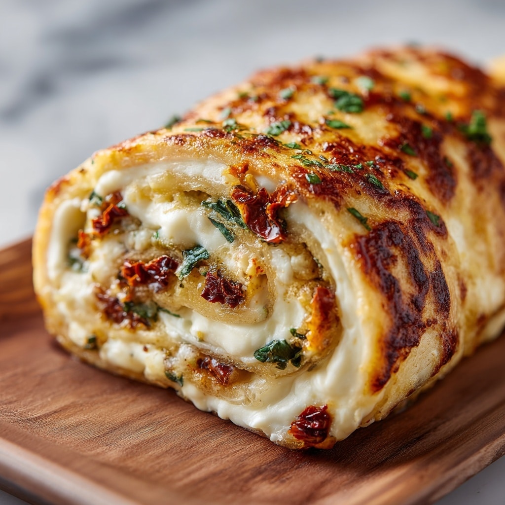 Scalloped Potato Roll with Beef, Spinach, and Cheese Recipe - Recipe Image