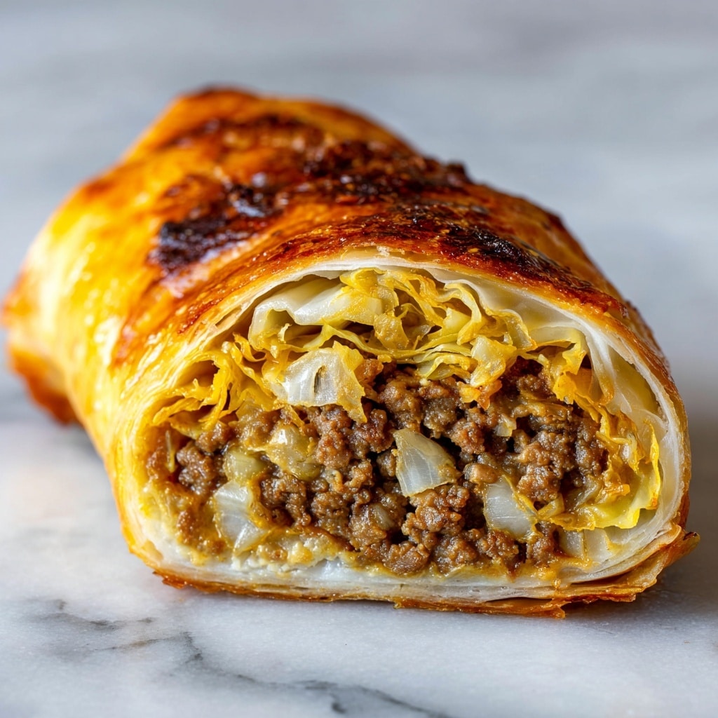 Frozen Bread Dough Pockets with Ground Beef and Cabbage Recipe - Recipe Image