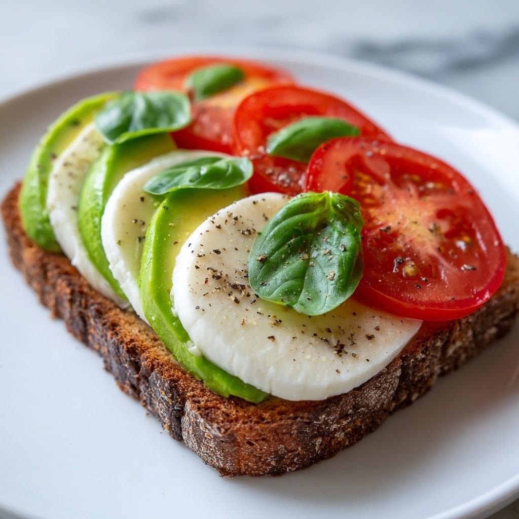Avocado Caprese Toast Recipe - Recipe Image
