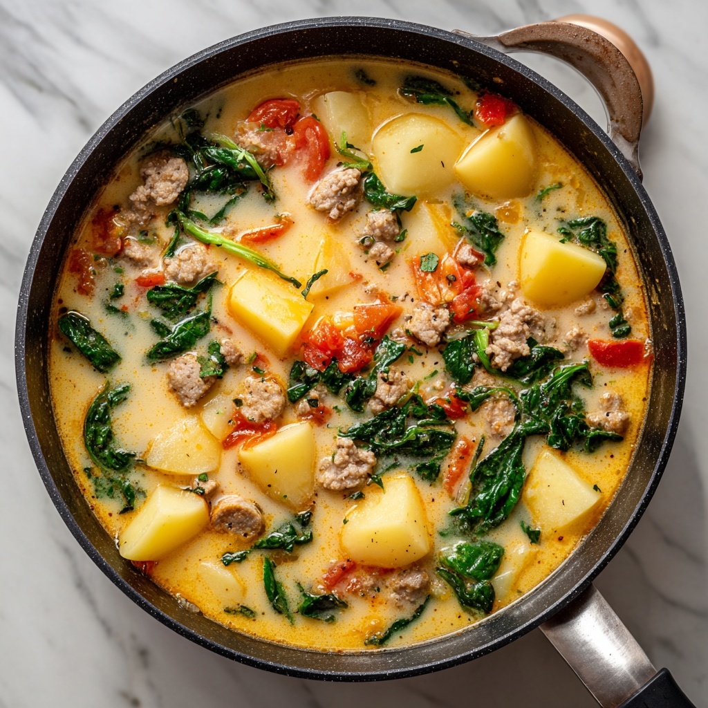 Sausage, Potato and Spinach Soup Recipe - Recipe Image