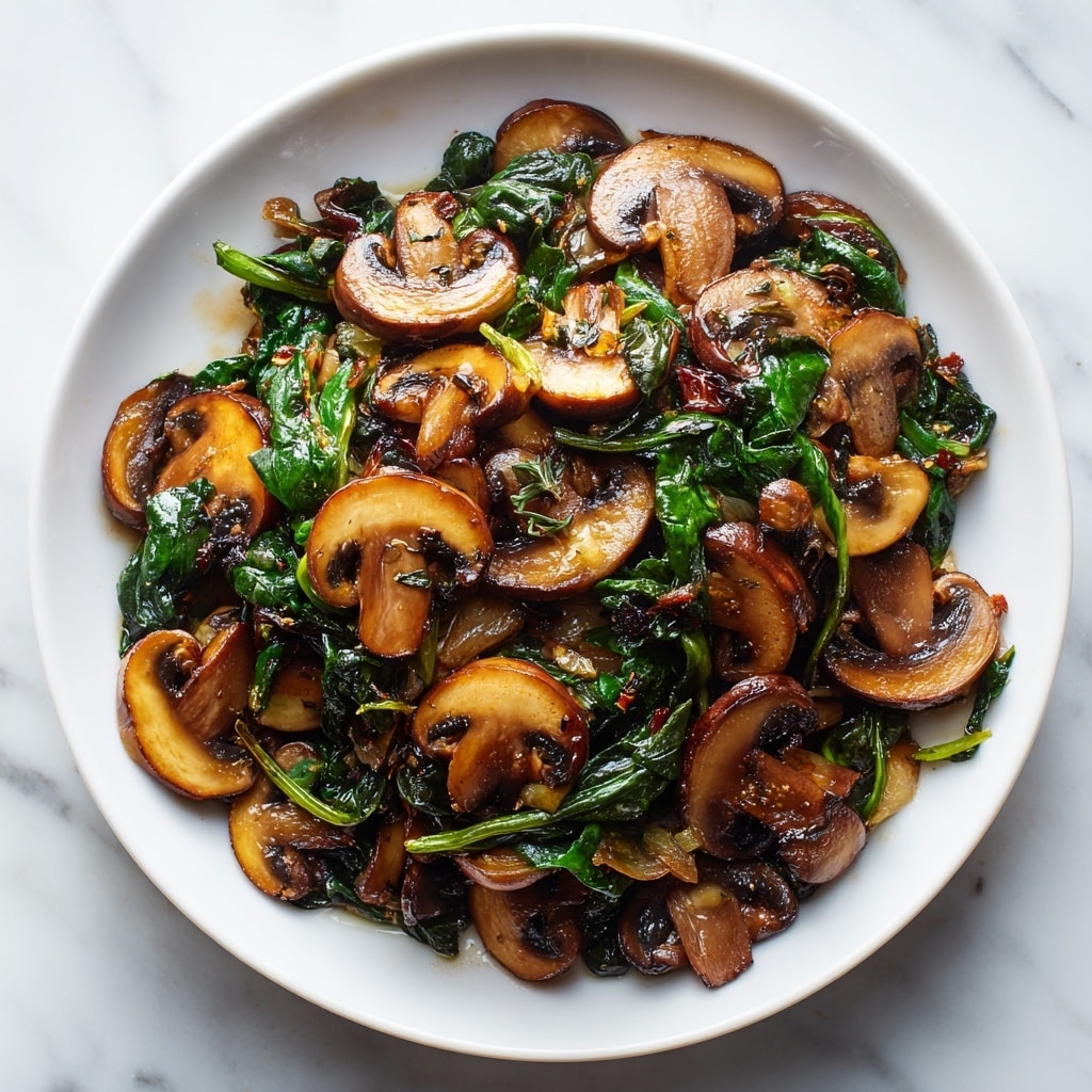 Sautéed Mushrooms with Spinach Recipe - Recipe Image