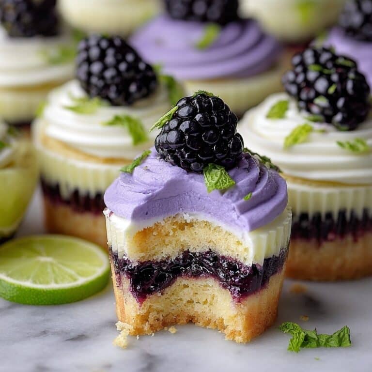 Decadent Blackberry Lime Cheesecake Cupcakes Recipe