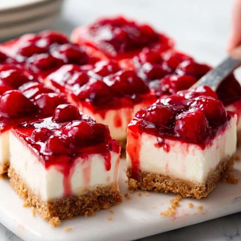 No Bake Cherry Cheesecake Bars Recipe
