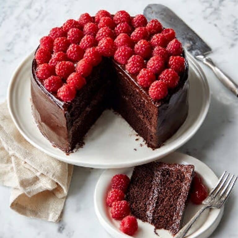 Raspberry Chocolate Ganache Cake Recipe