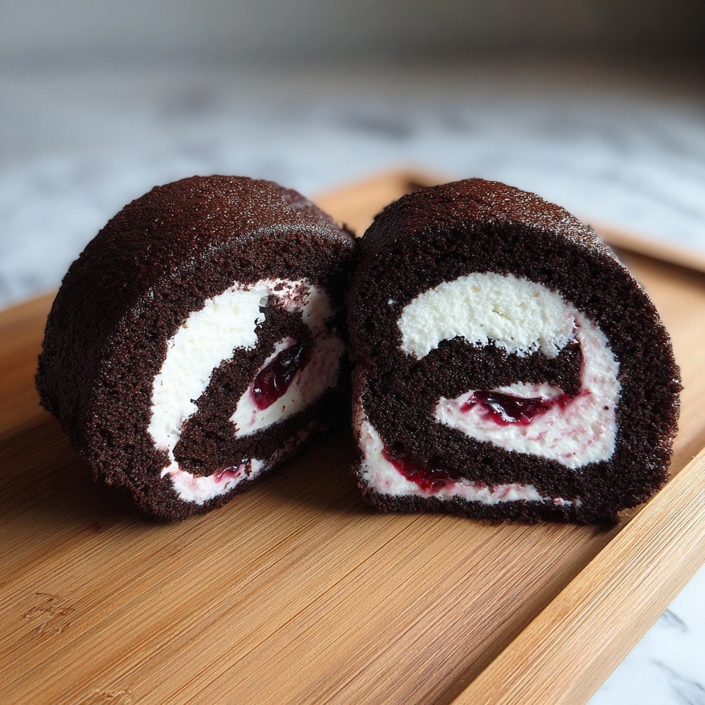 Chocolate Cherry Swiss Roll Recipe - Recipe Image