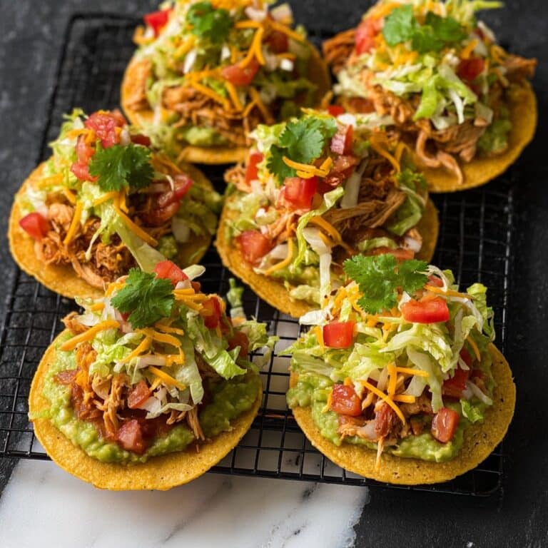 Chicken Veggie Tostadas with Guacamole Recipe
