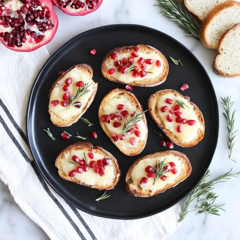 Pomegranate Brie Crostini Appetizer Recipe