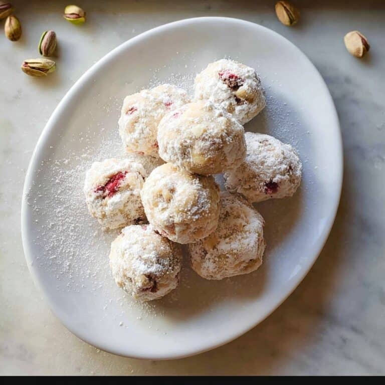 Cherry Pistachio Snowball Cookies Recipe