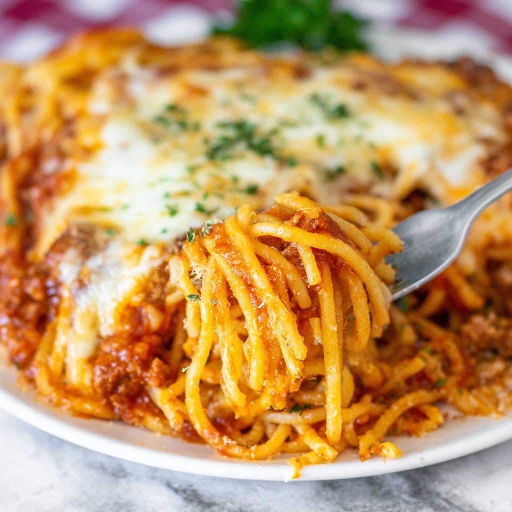 TikTok Spaghetti Alfredo Bake Recipe - Recipe Image