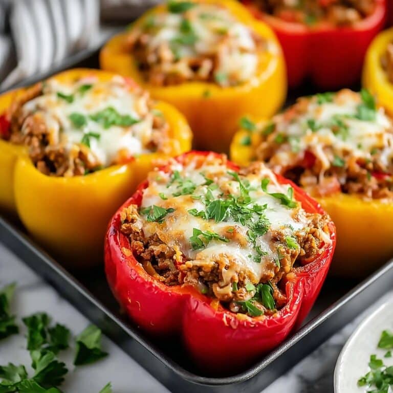 Stuffed Bell Peppers with Ground Turkey and Brown Rice Recipe