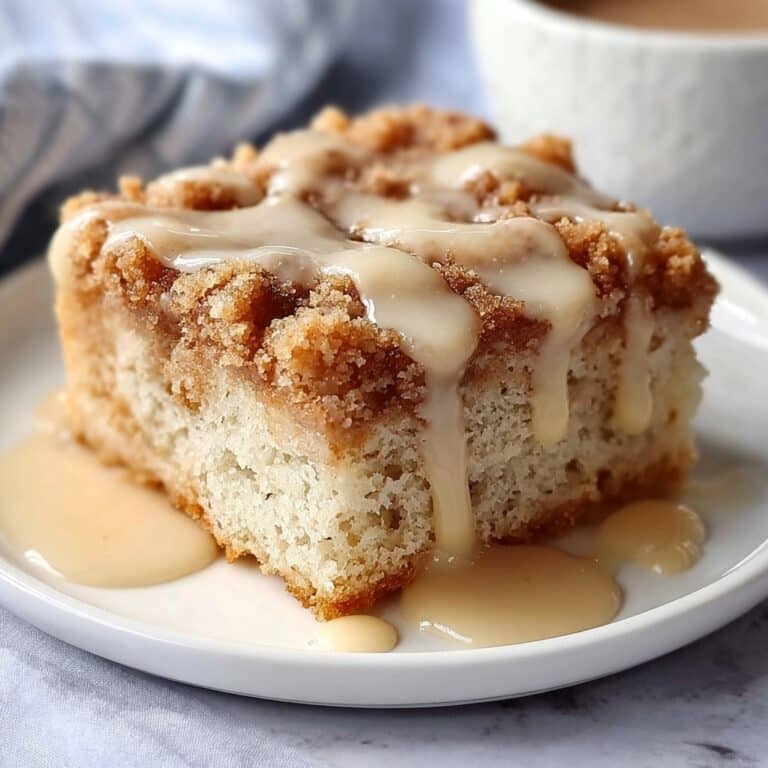 Rhubarb Streusel Cake with Warm Vanilla Sauce Recipe