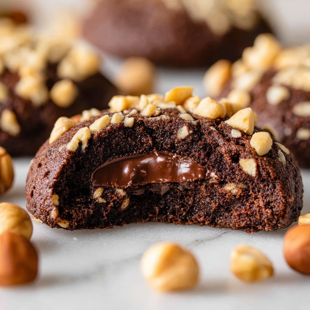 Chocolate Hazelnut Thumbprint Cookies with Nutella Ganache Recipe - Recipe Image