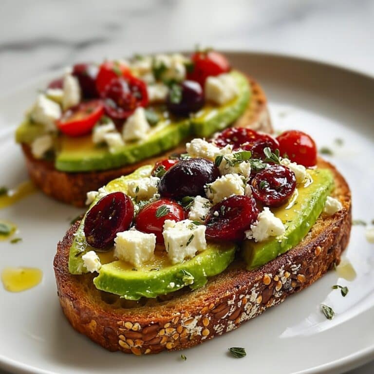 Avocado Feta Toast with Tomato, Cranberries & Olive Oil Recipe