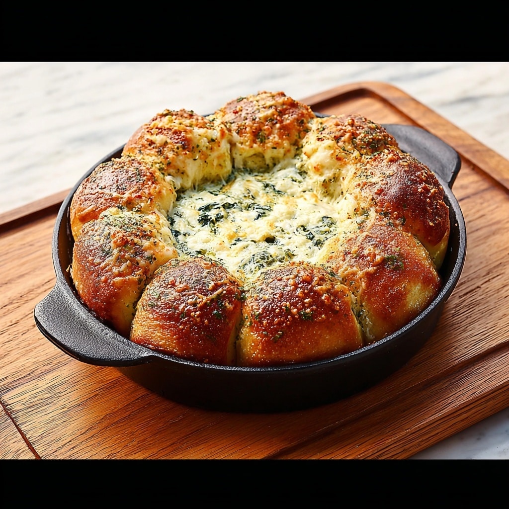 Cheesy Spinach and Artichoke Bread Ring Dip Recipe - Recipe Image