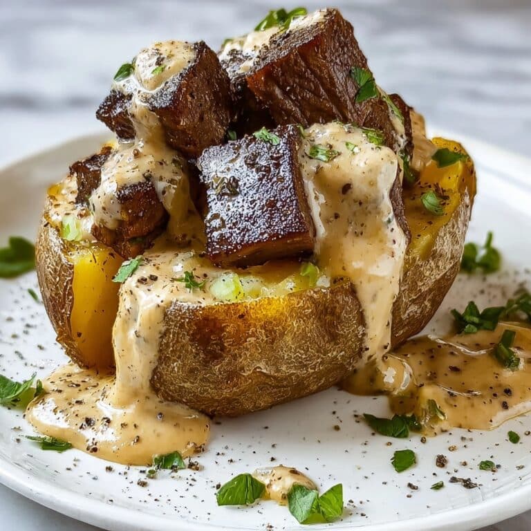 Loaded Baked Potato with Steak Bites Recipe