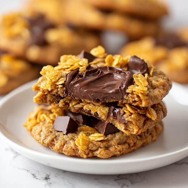 Chocolate Peanut Butter Cornflake Cookies Recipe