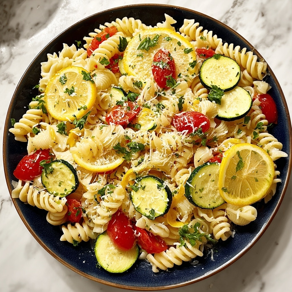 Lemon Butter Pasta with Veggies Recipe - Recipe Image