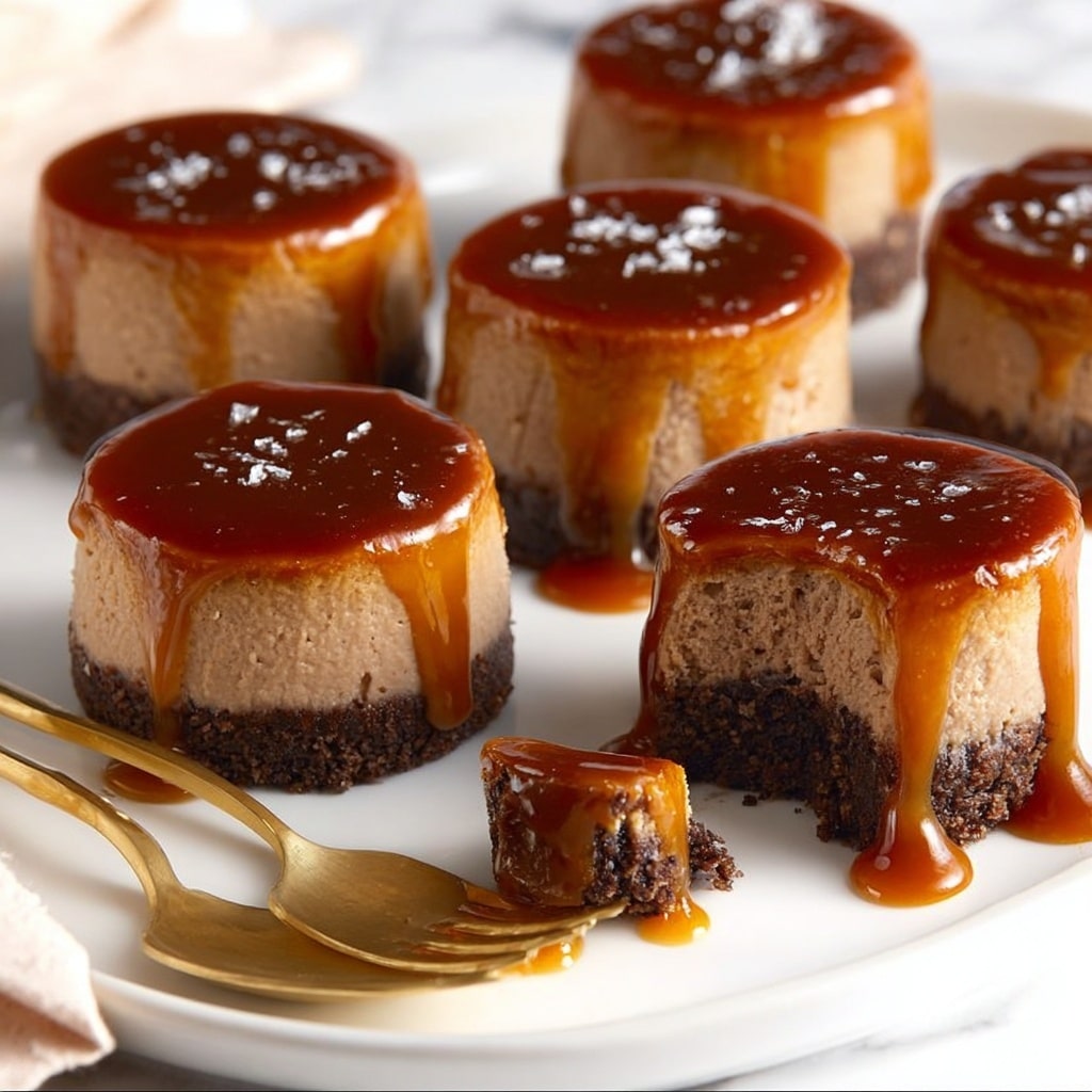 Salted Caramel Mocha Cheesecakes Recipe - Recipe Image