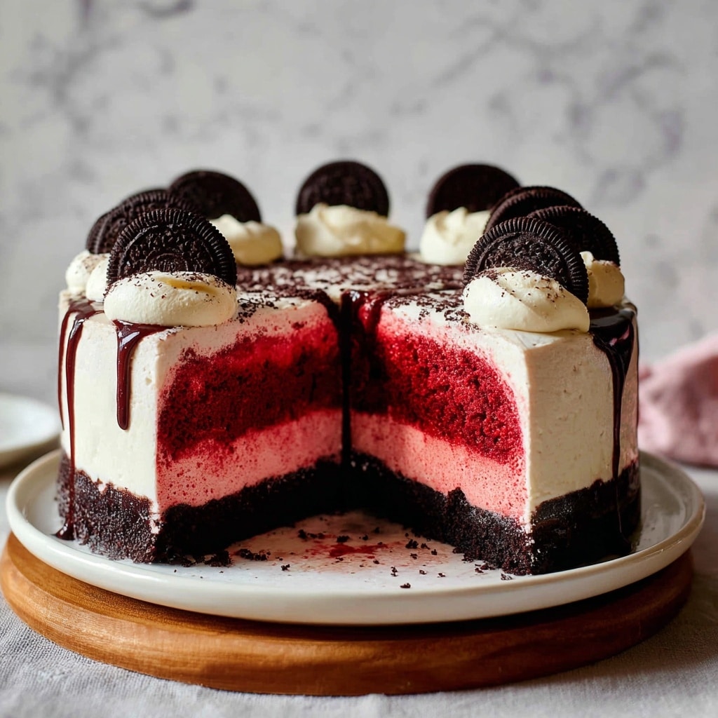 Red Velvet Oreo Cheesecake Recipe - Recipe Image