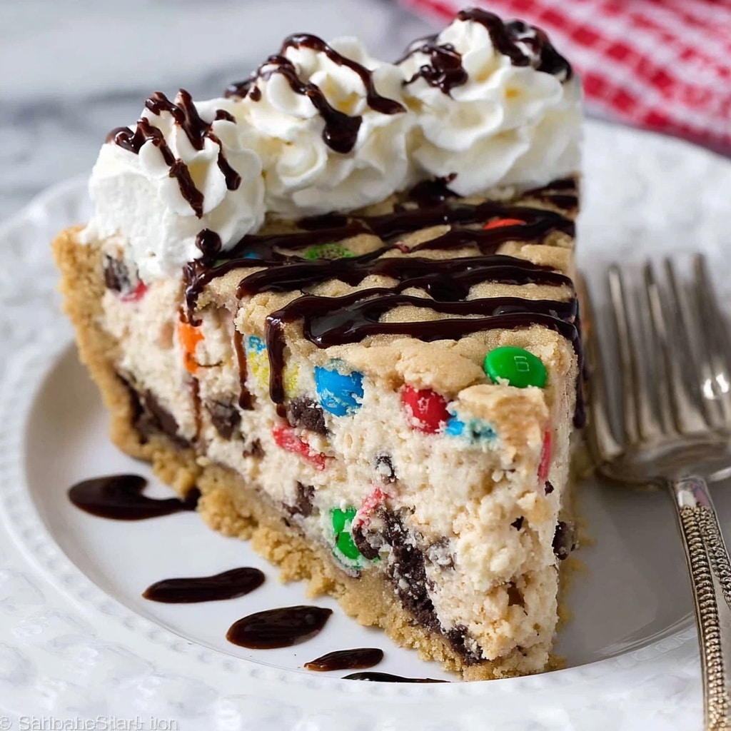 Monster Cookie Peanut Butter Cheesecake Pie Recipe - Recipe Image