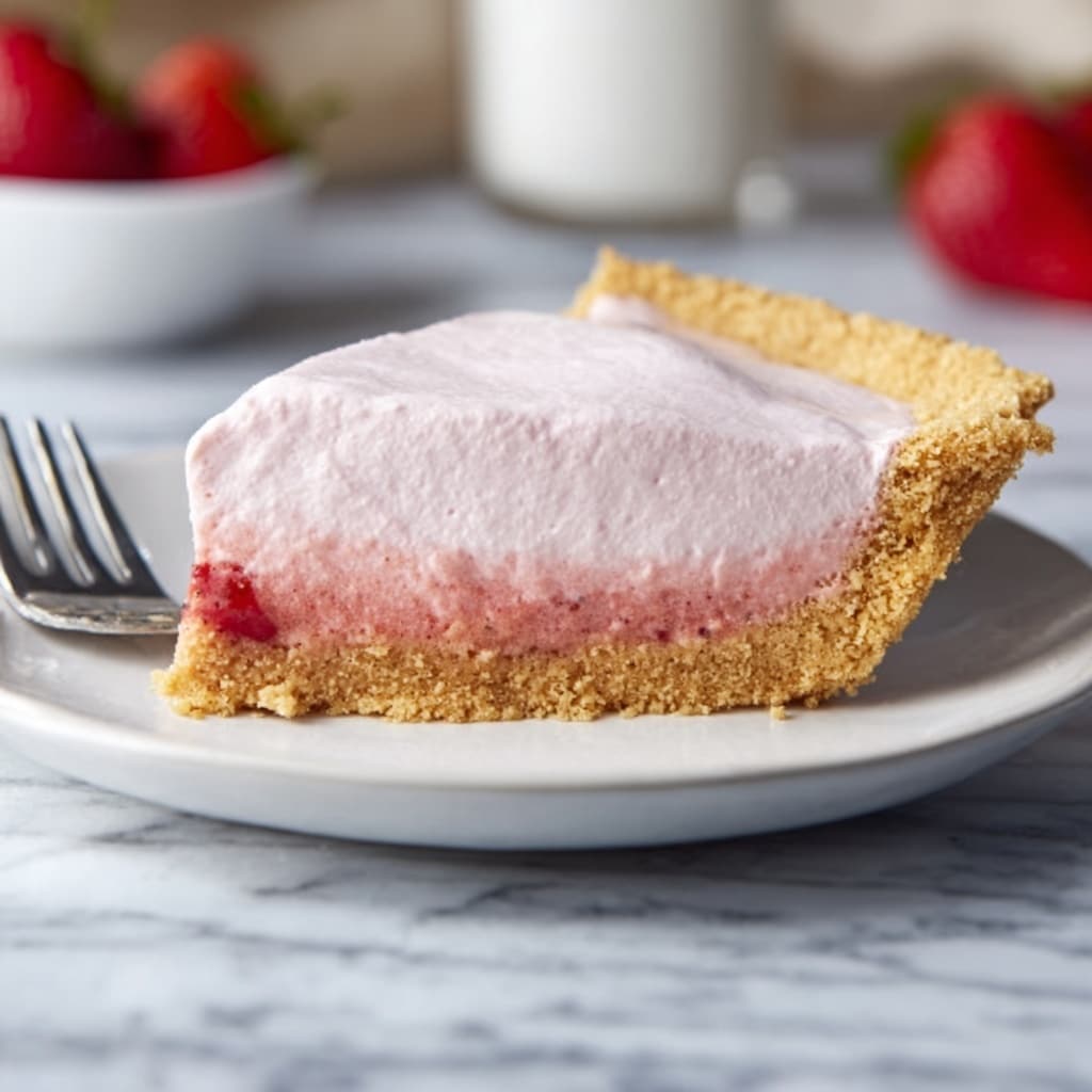 No-Bake Strawberry Lemonade Pie Recipe - Recipe Image