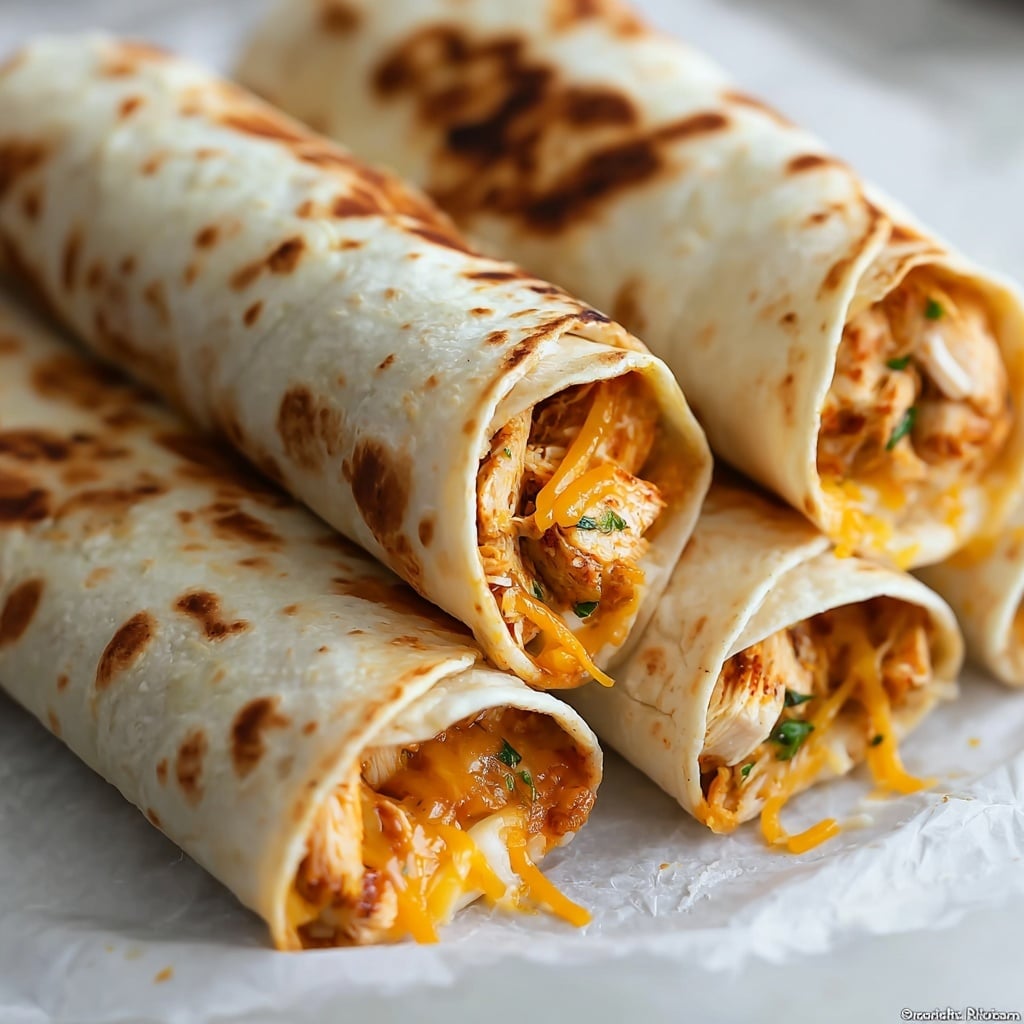 Air Fryer Hot Chicken and Cheese Wraps Recipe - Recipe Image