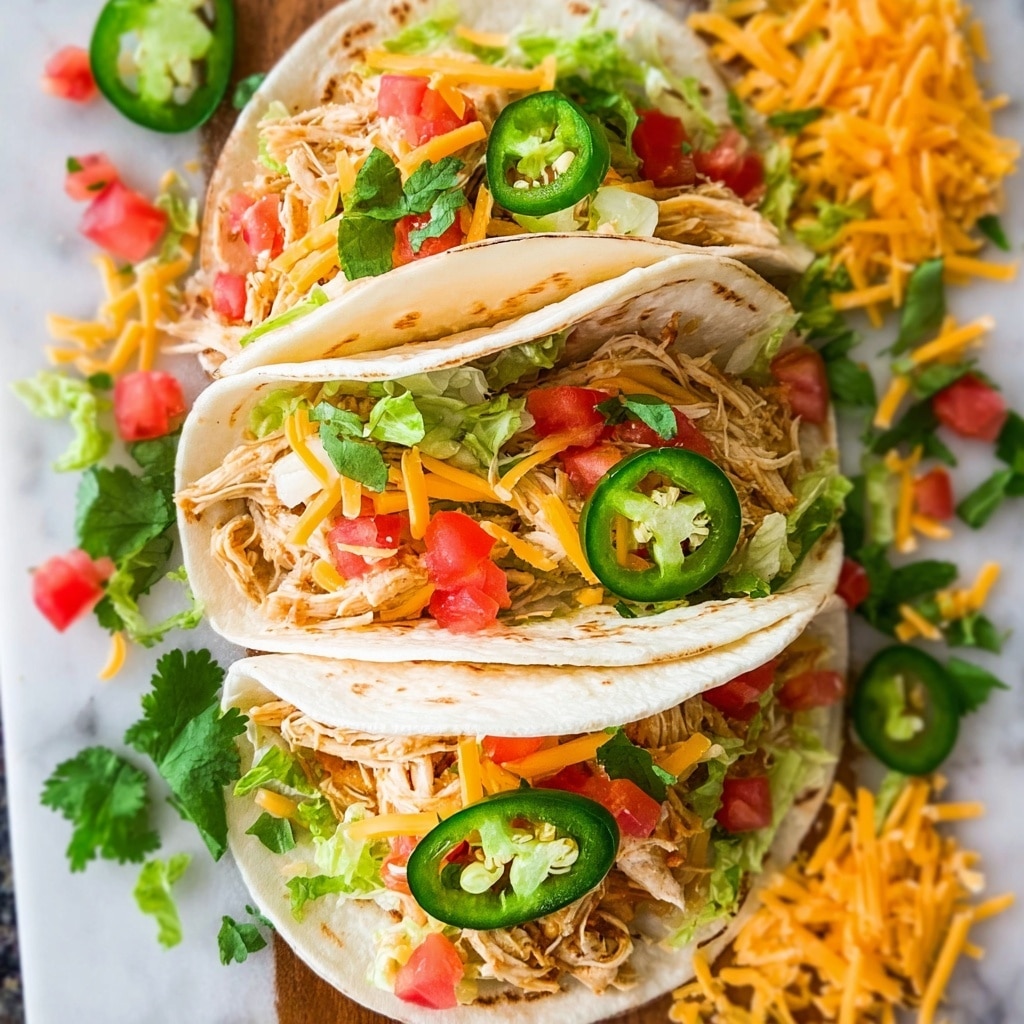 Slow Cooker Queso Chicken Tacos Recipe - Recipe Image