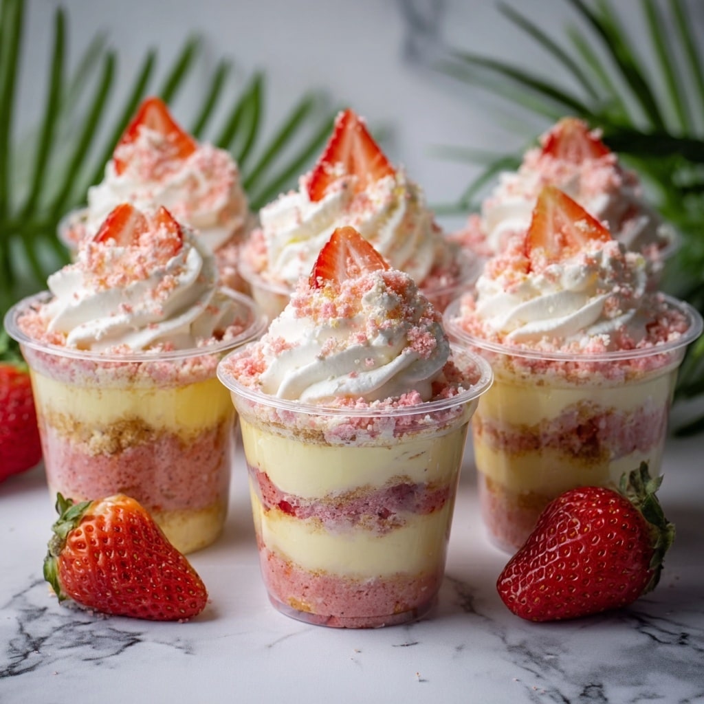 Strawberry Shortcake No-Bake Cheesecake Recipe - Recipe Image