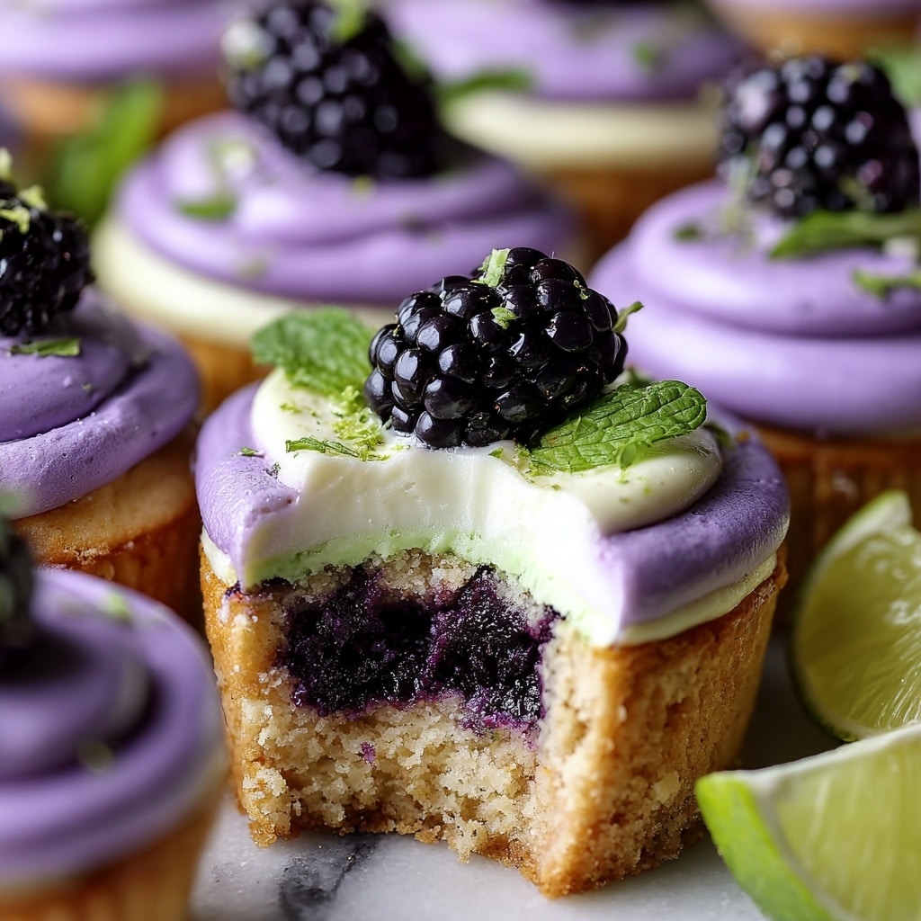 Decadent Blackberry Lime Cheesecake Cupcakes Recipe - Recipe Image