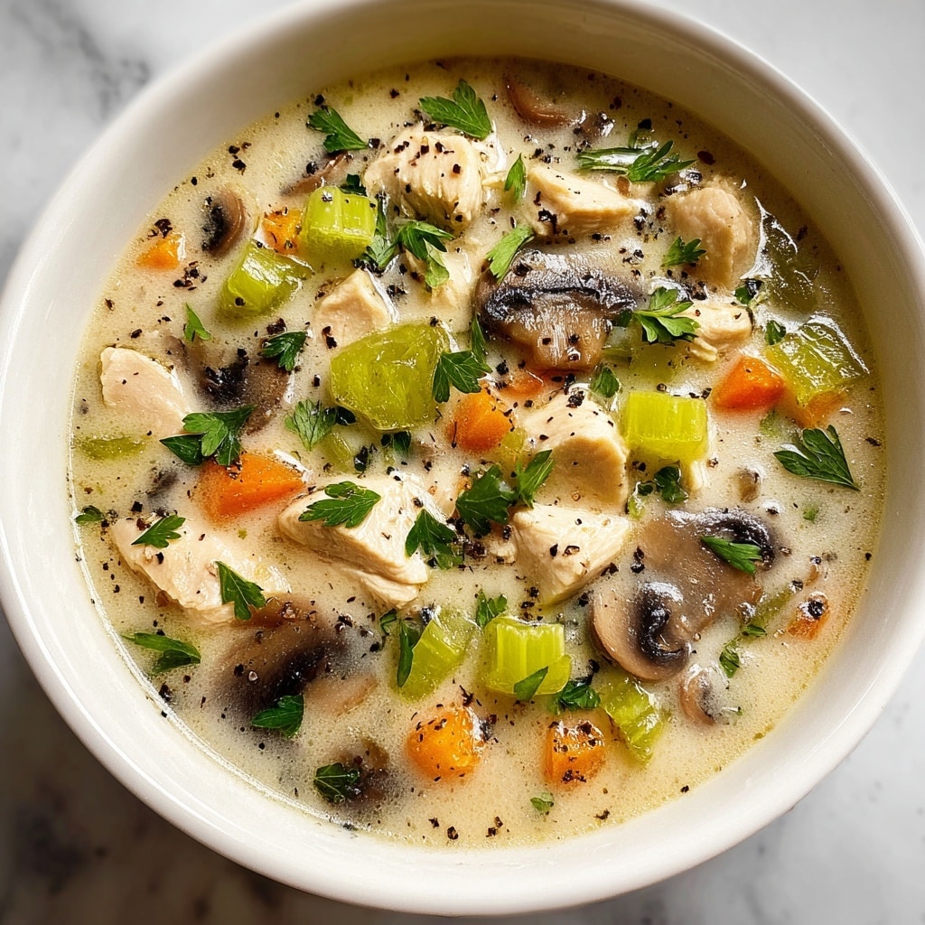 Easy Chicken, Mushroom & Leek Soup Recipe - Recipe Image