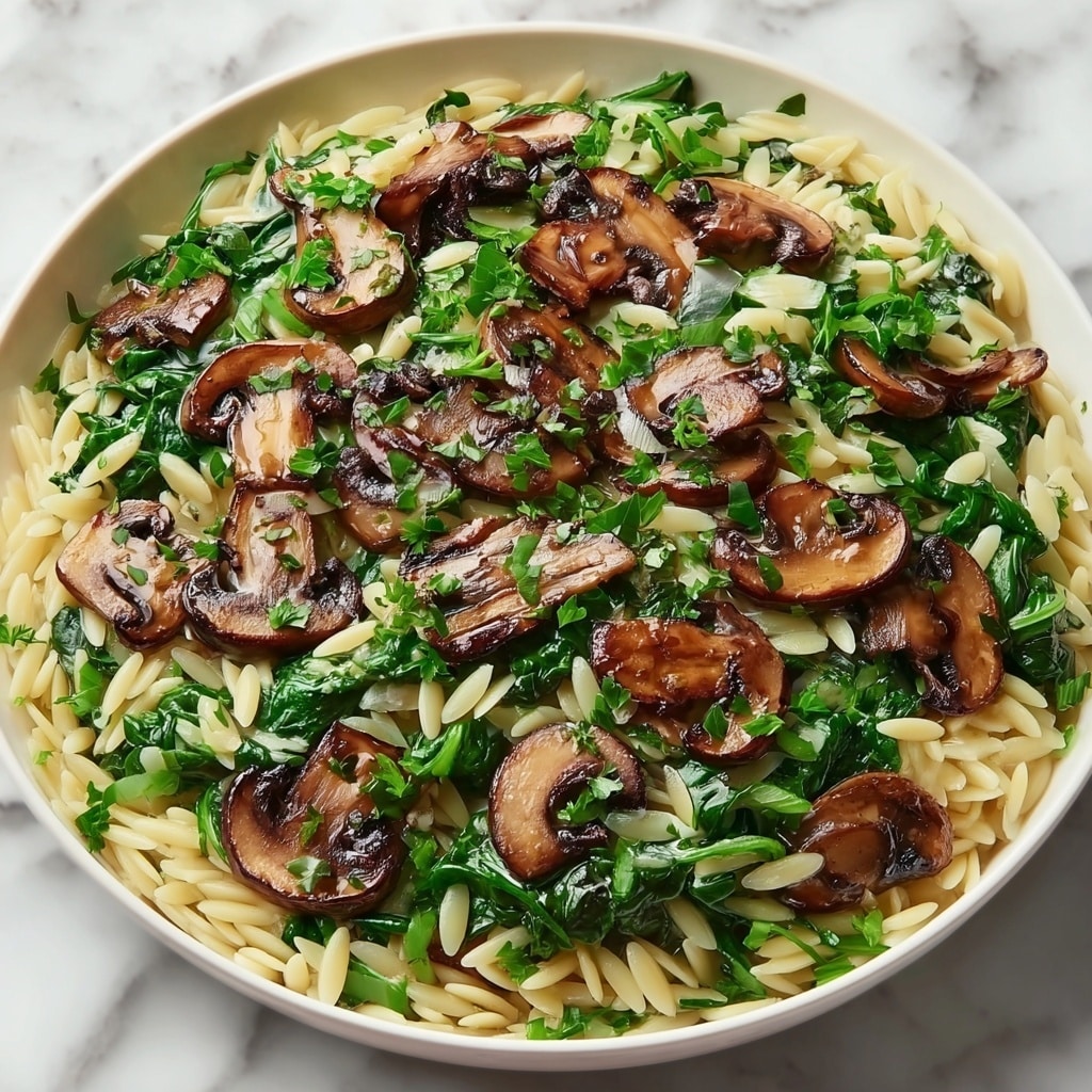 Mushroom and Spinach Orzo Recipe - Recipe Image