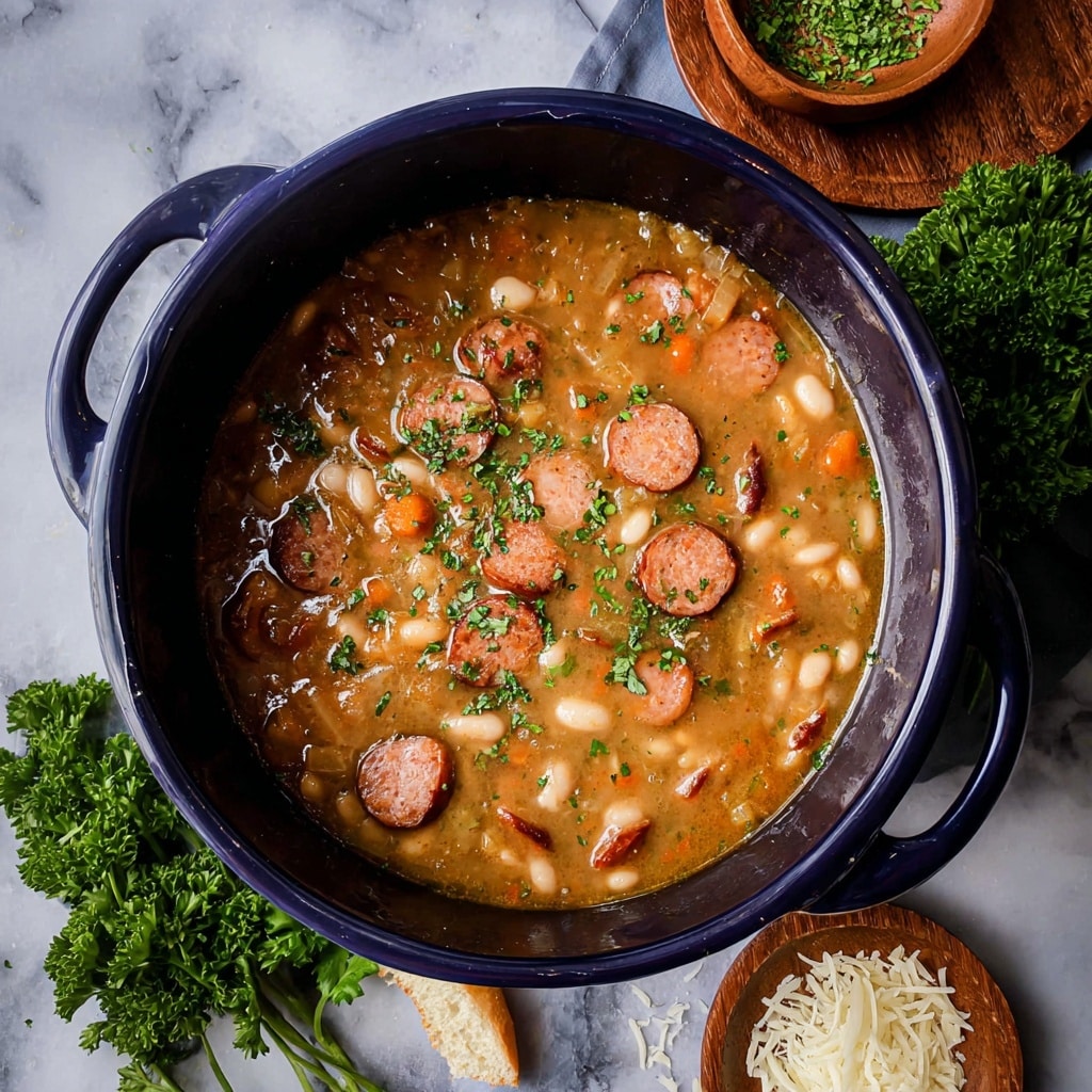 Creamy White Bean and Kielbasa Soup Recipe - Recipe Image